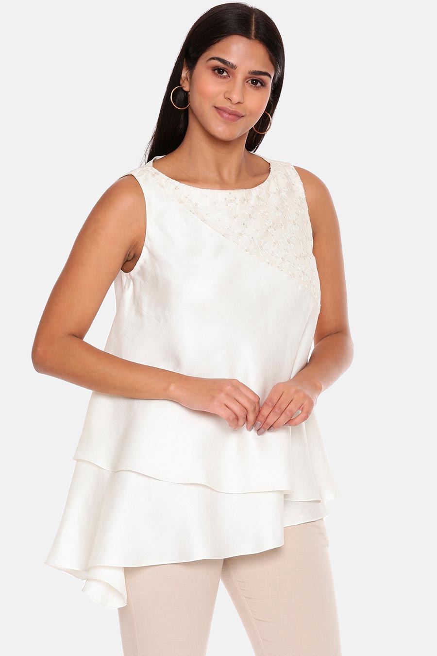 White Embroidered Top