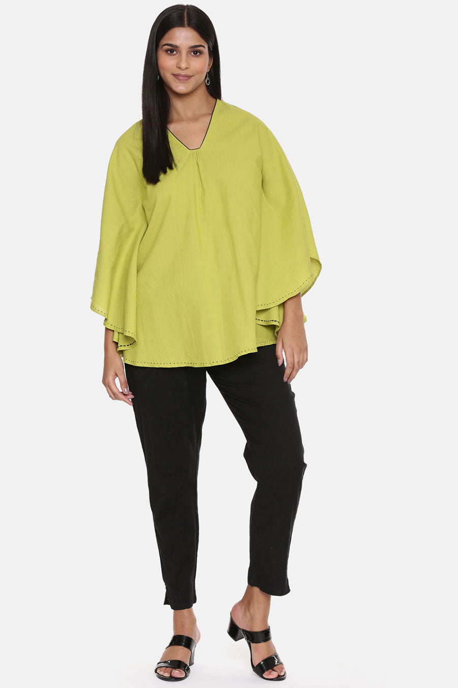 Green Embroidered Top