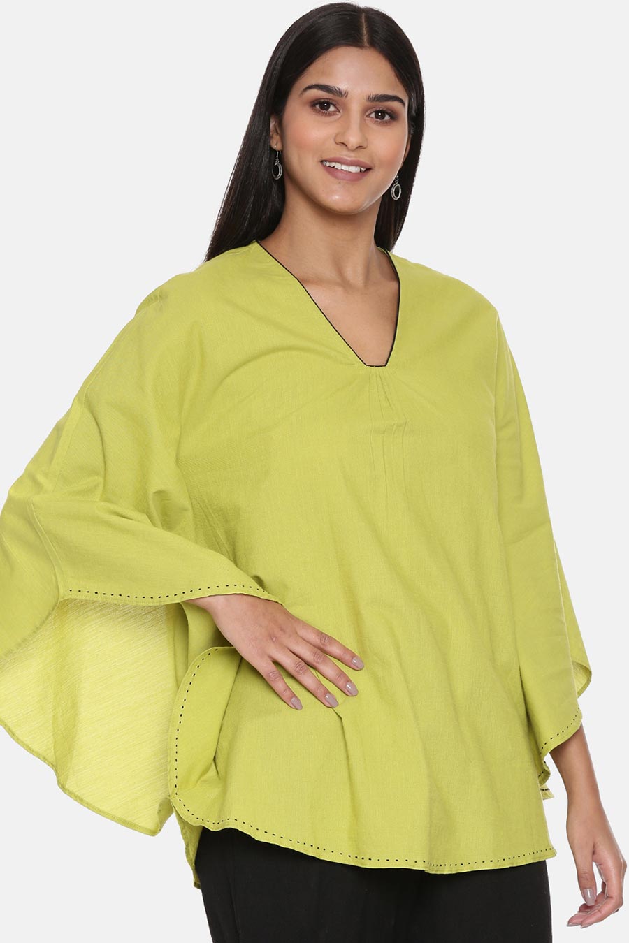 Green Embroidered Top