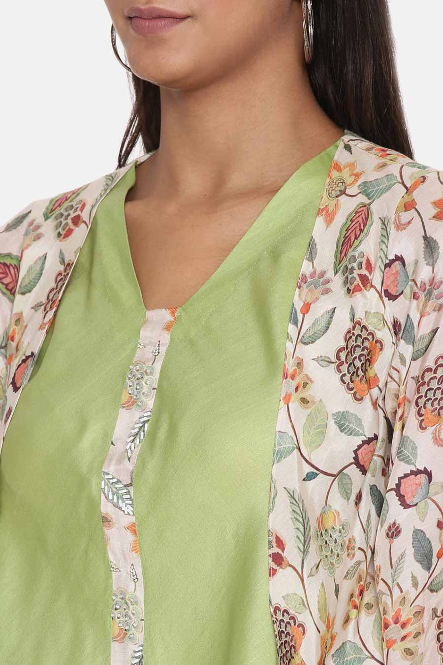 Green Printed Top