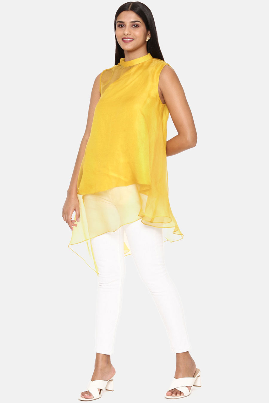 Yellow Organza Silk Top