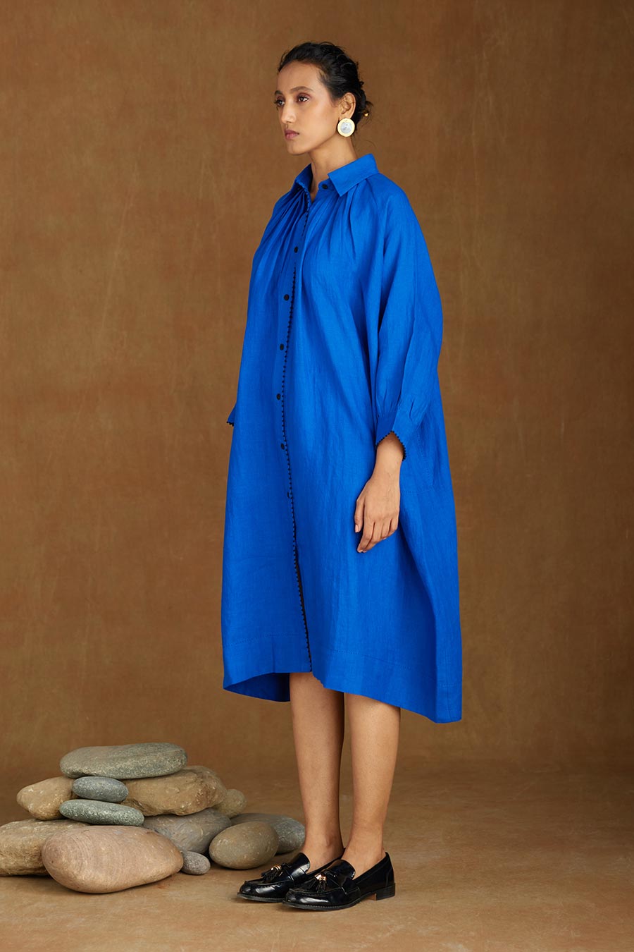 Blue Linen Dress