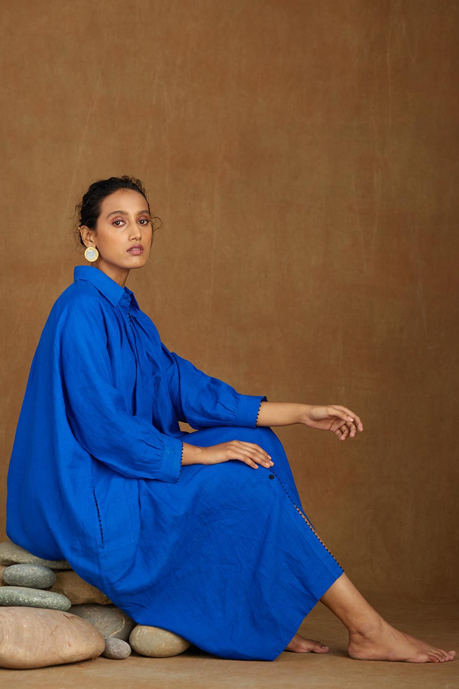 Blue Linen Dress