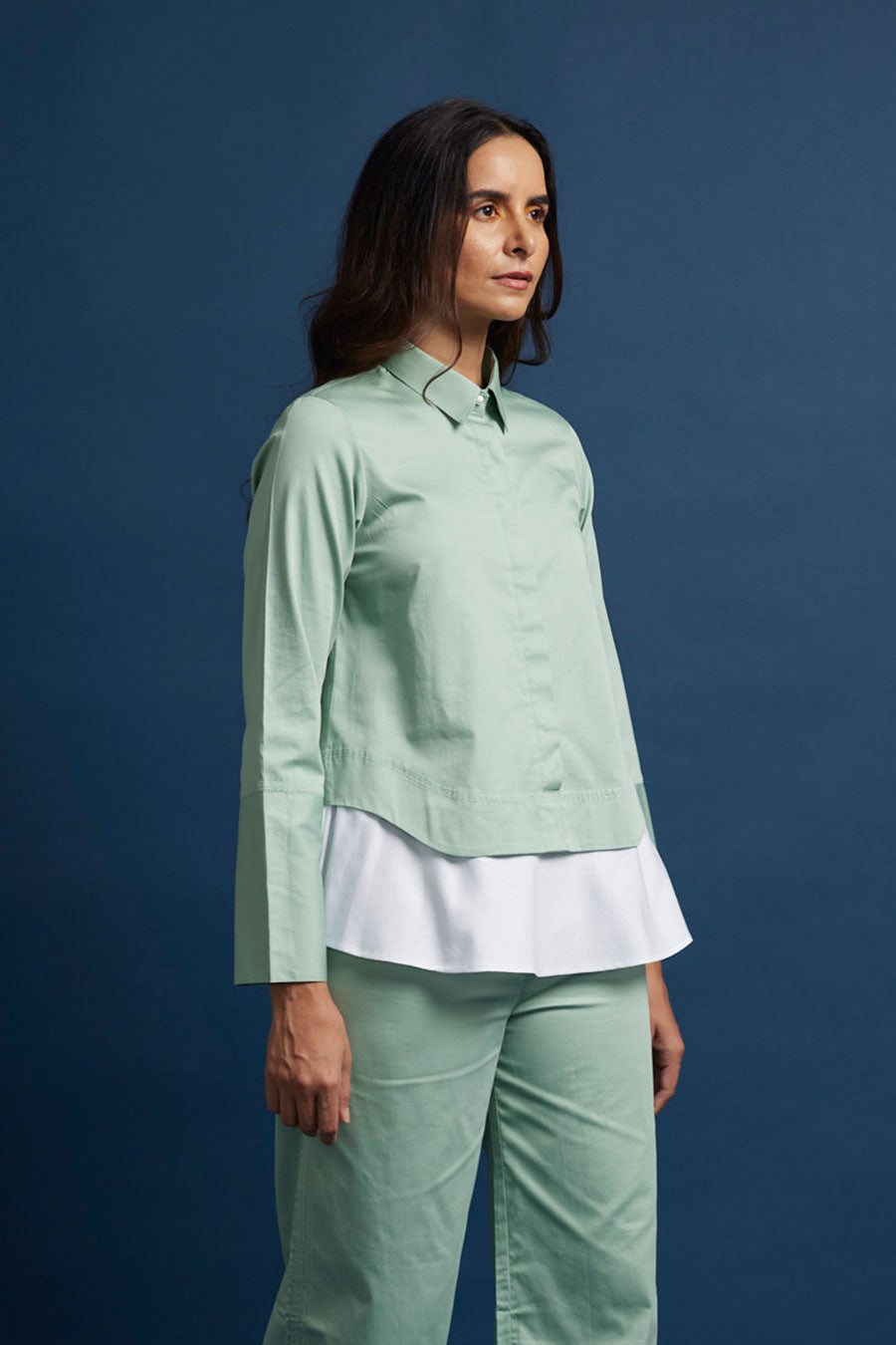 Colour Block Layered Pearl Top