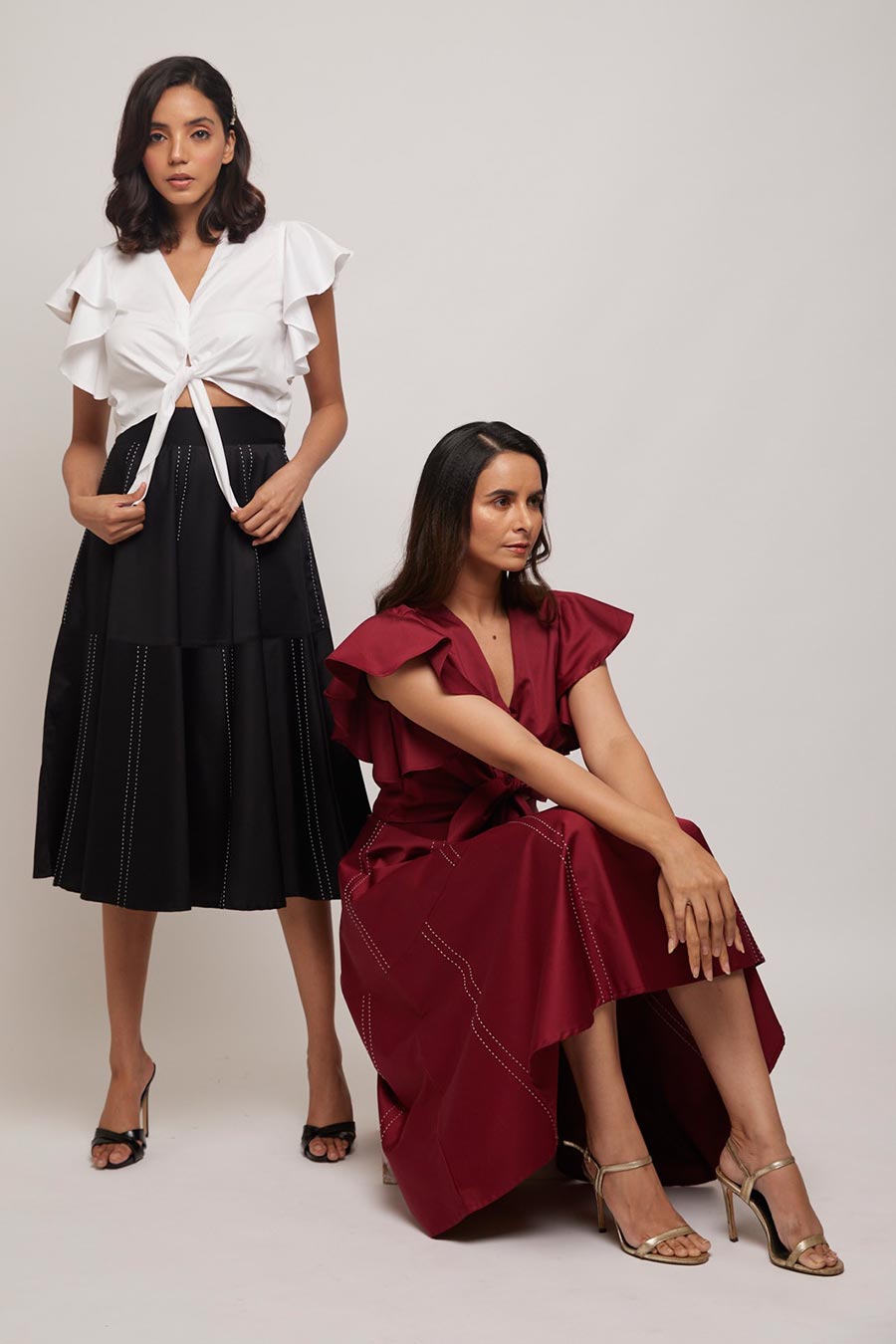 White Knotted Crop Top