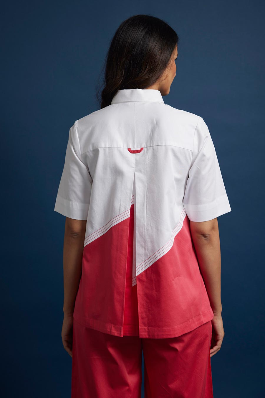 Diagonal Colour Block A-Line Top