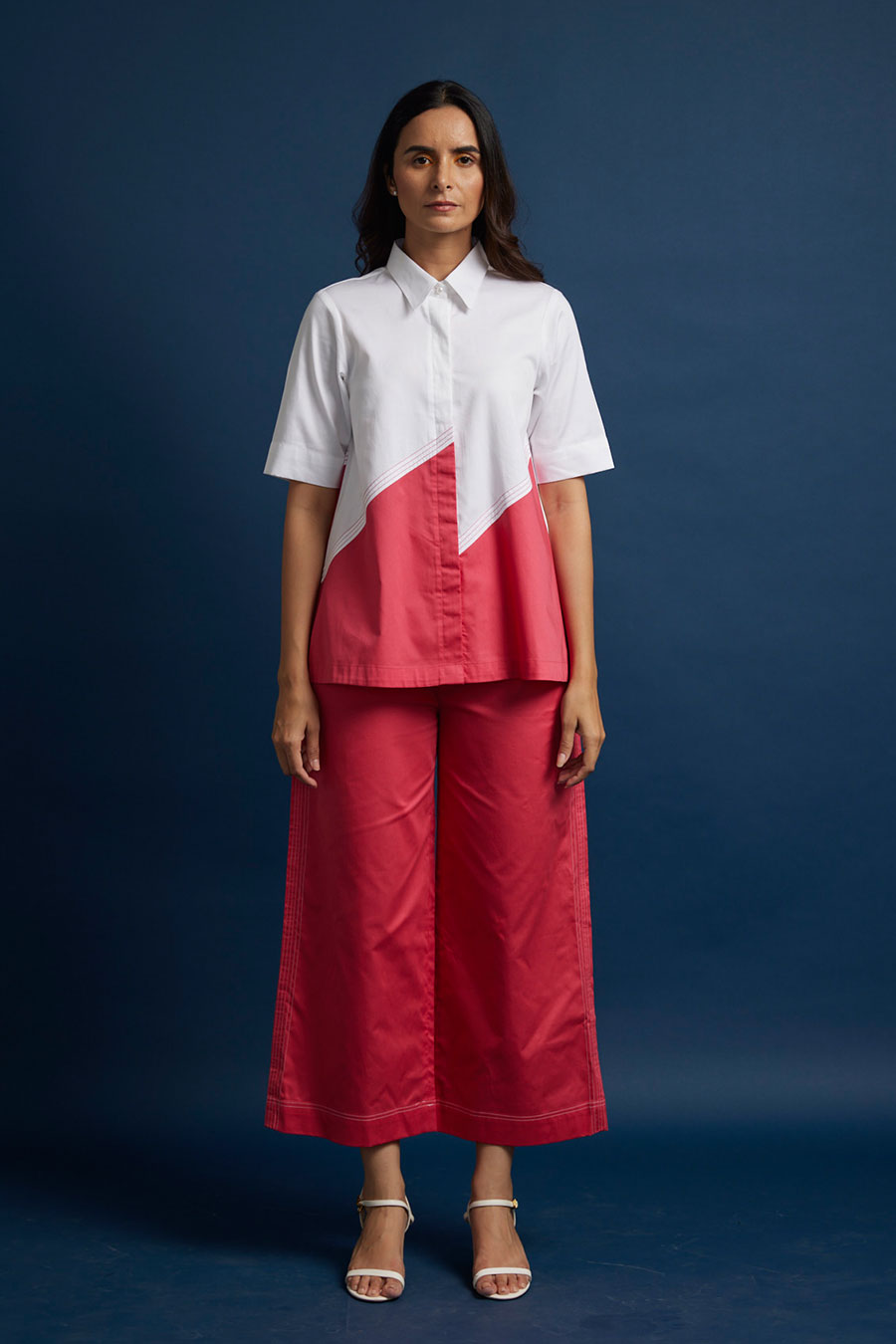 Diagonal Colour Block A-Line Top