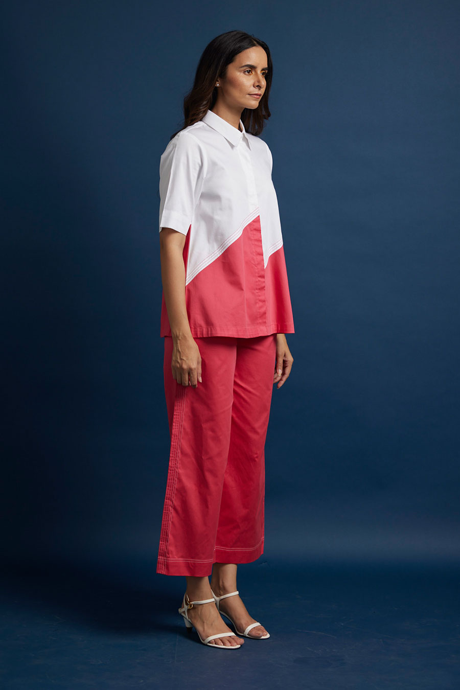 Diagonal Colour Block A-Line Top