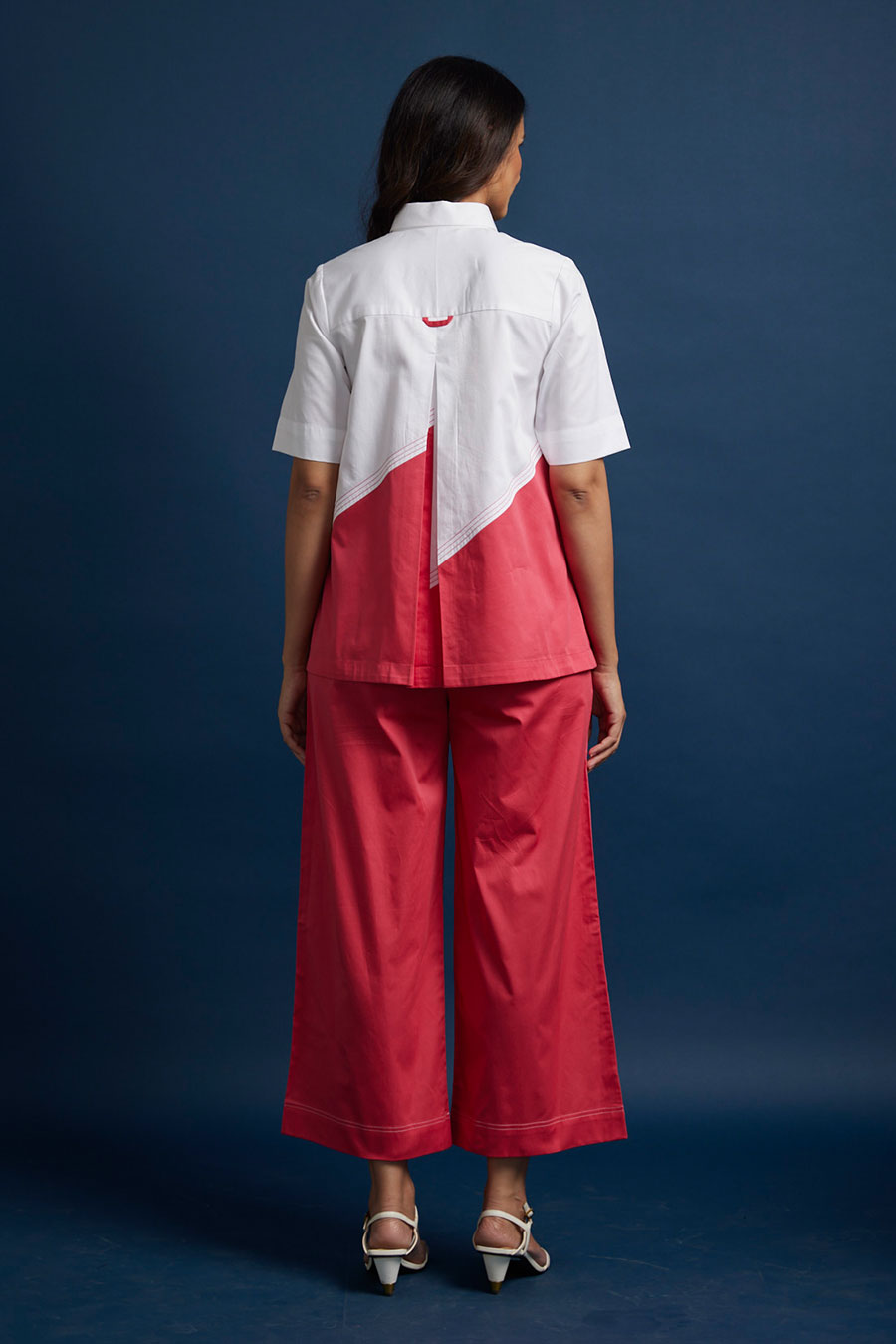 Diagonal Colour Block A-Line Top