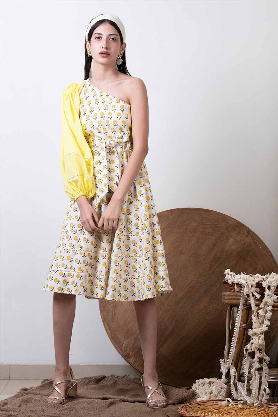 Floral One Shoulder Dress