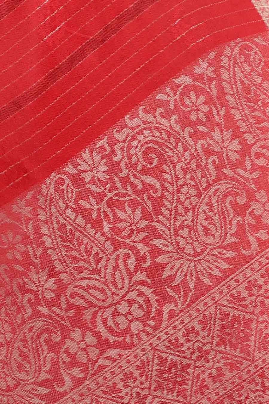 Red Stripes Fine Wool Kashmiri Shawl