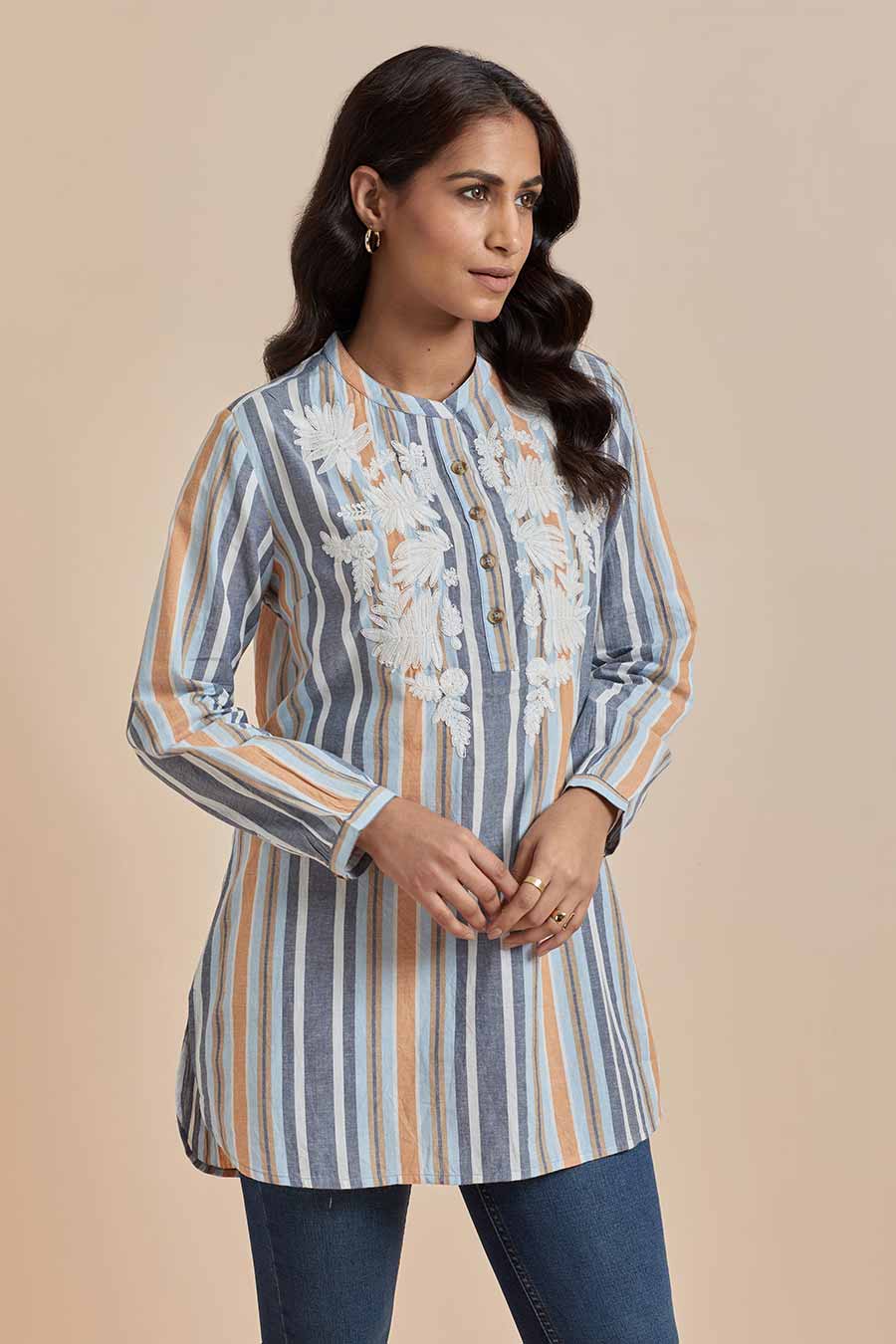 Multicolour Cotton Embroidered Top