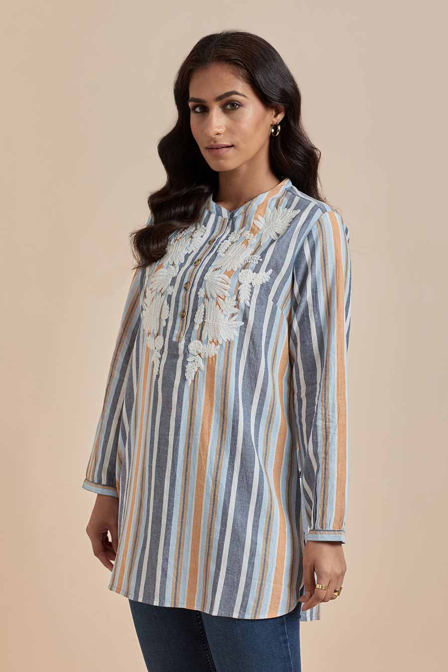 Multicolour Cotton Embroidered Top