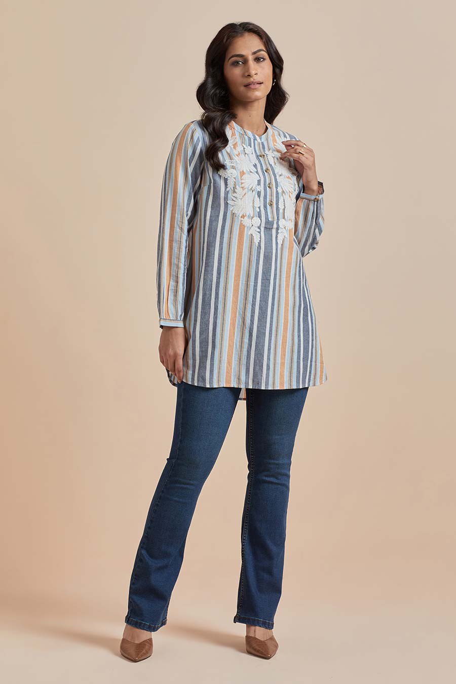 Multicolour Cotton Embroidered Top