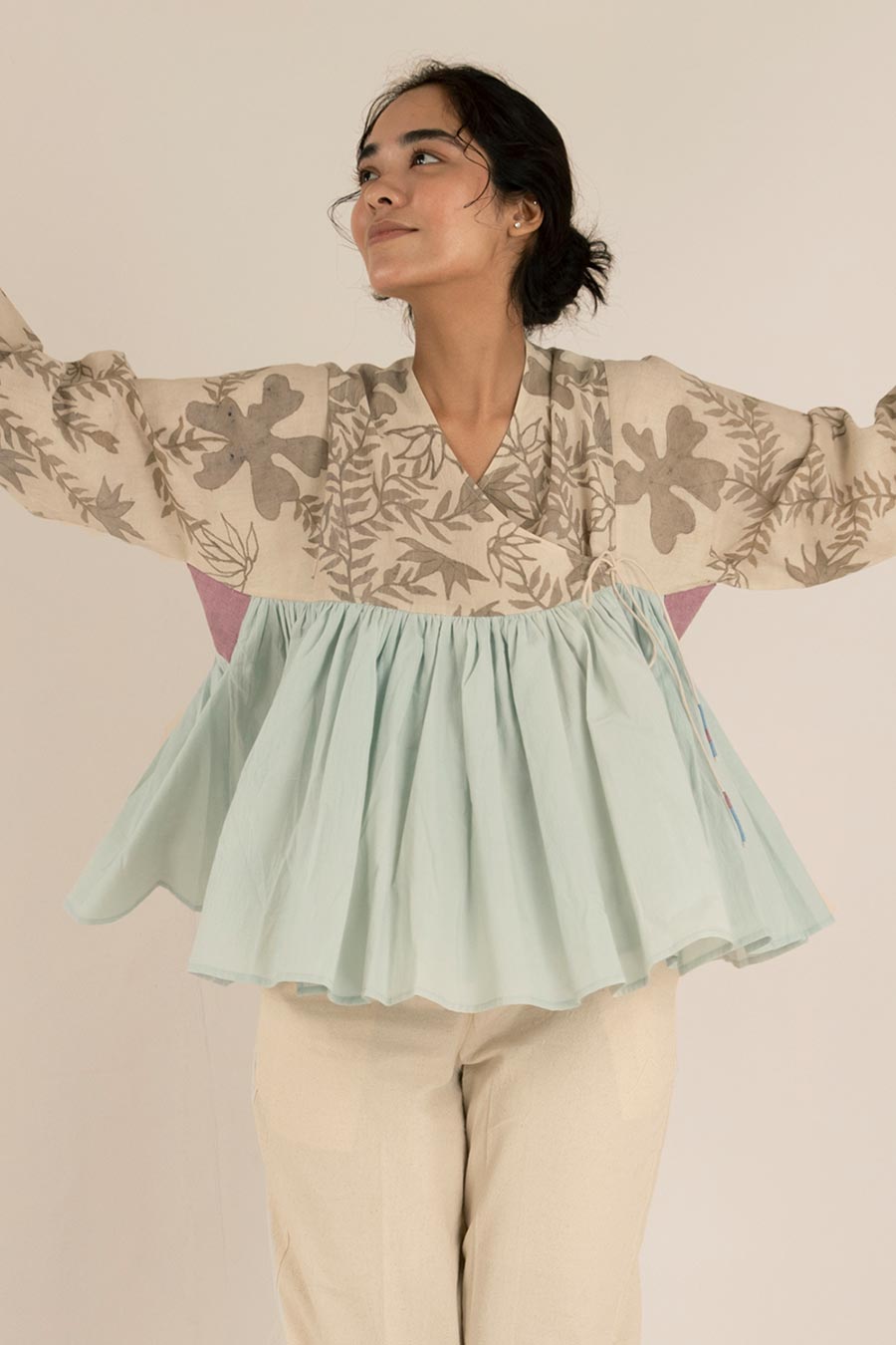 Multicolour Hand-Painted Cotton Top