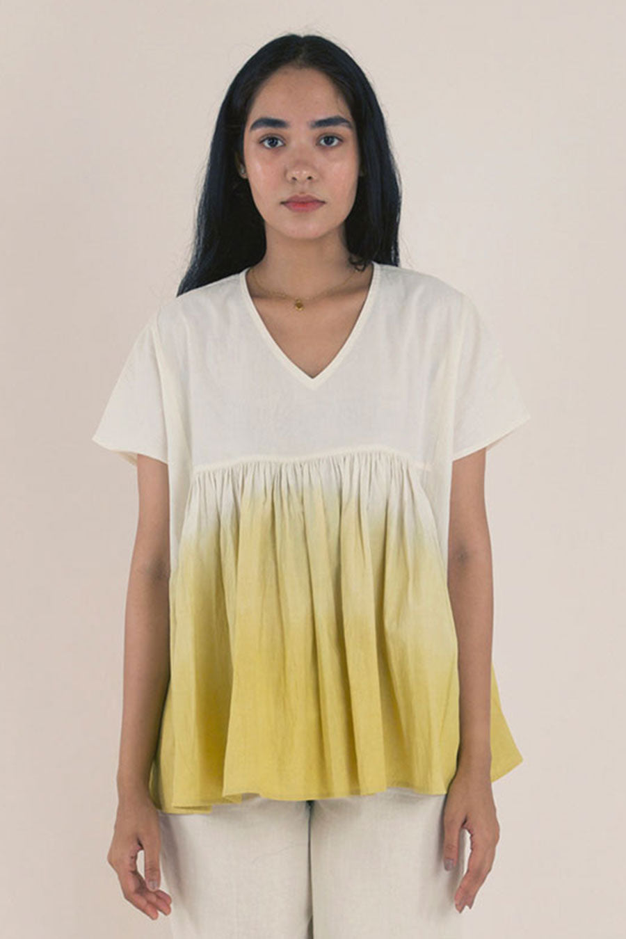 Yellow Ombre Cotton Top