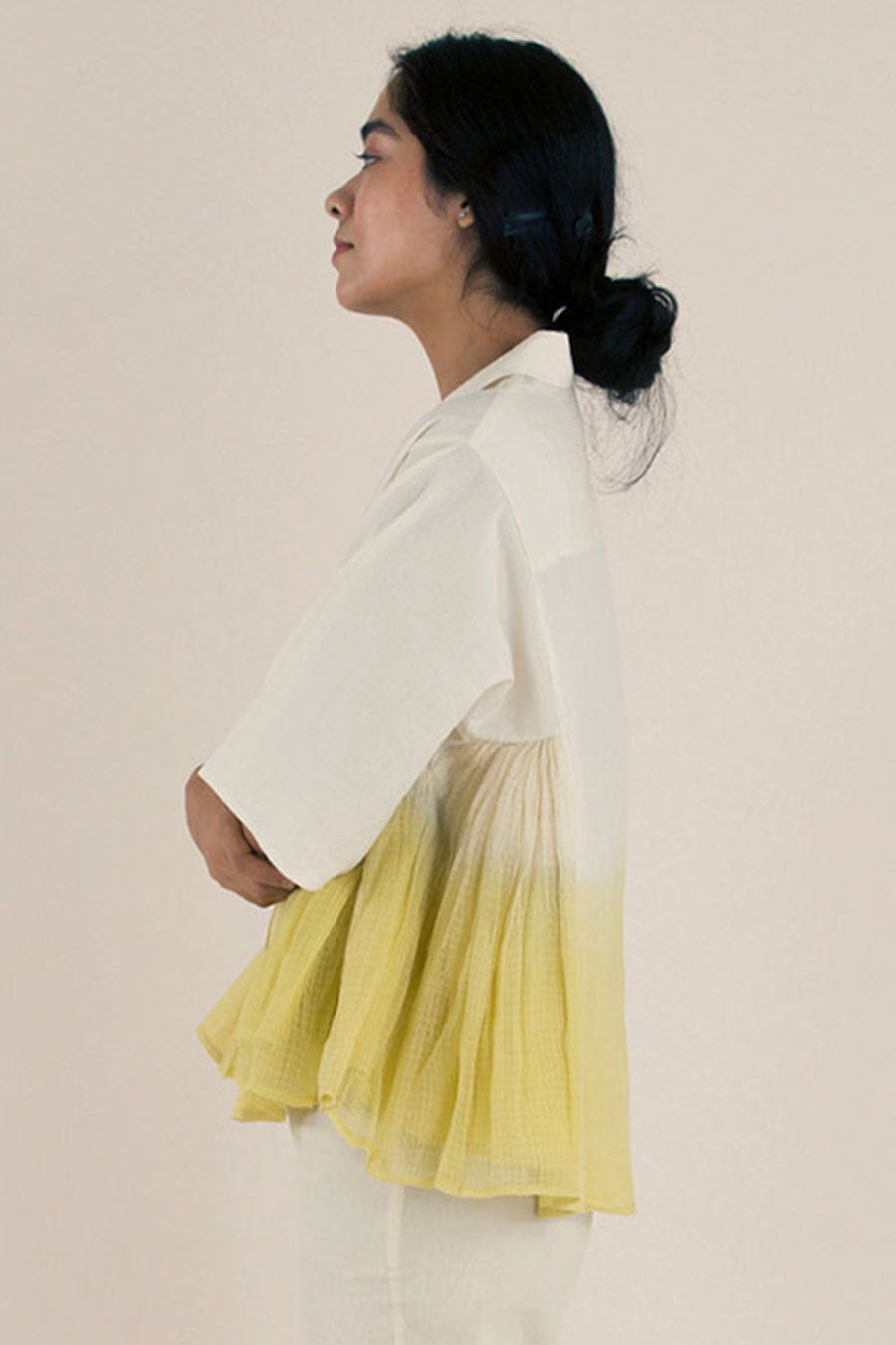 Yellow Ombre Cotton Shirt