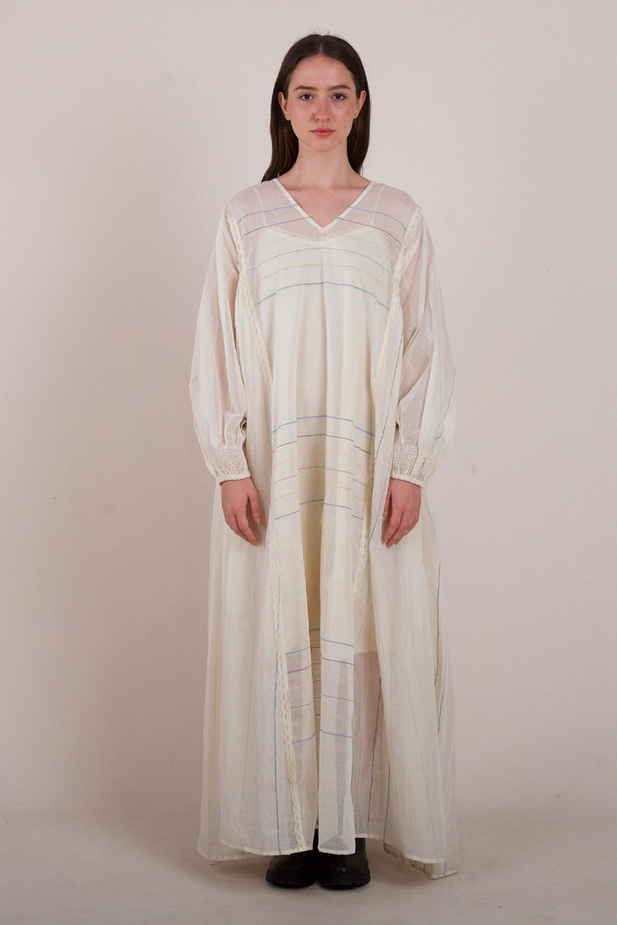 Off-White Semi-Sheer Kalidaar Dress