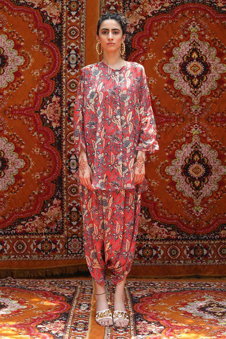 Fez - Round Shirt & Harem Pants Set