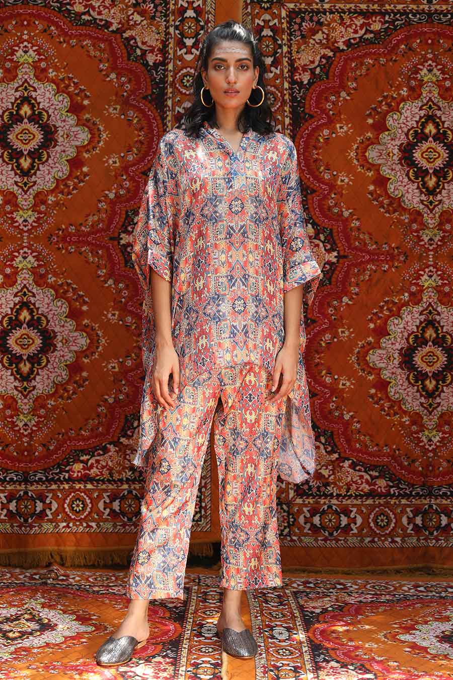 Taza - Short Kaftan & Pants Co-Ord Set