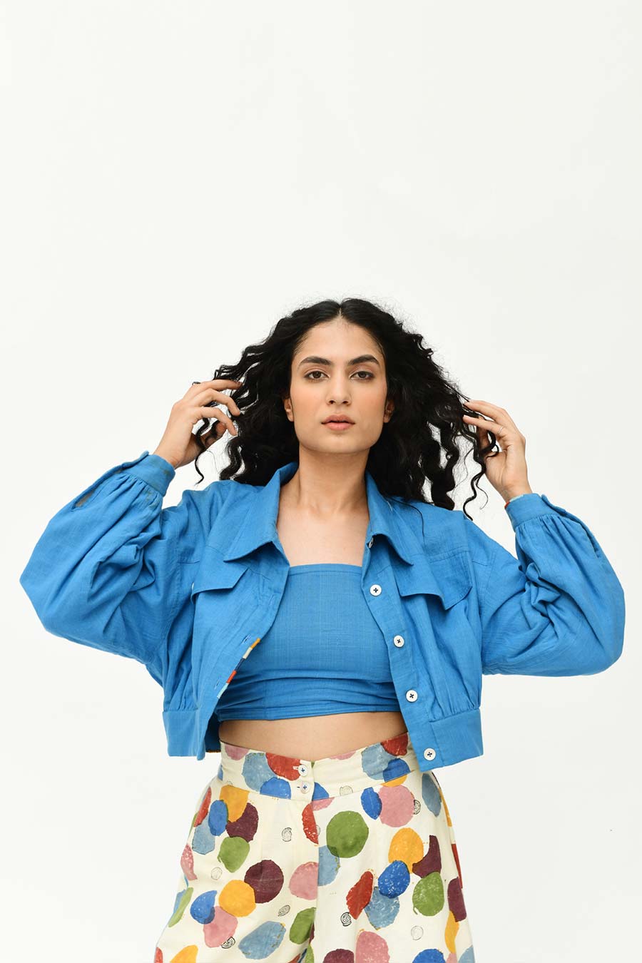 Organic Cotton Deep Space Crop Jacket
