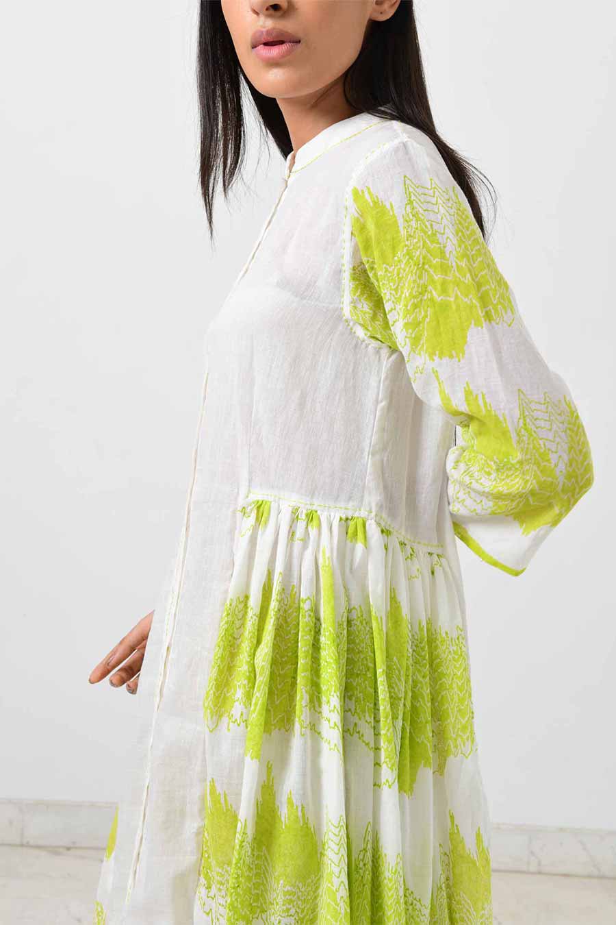 Side Pleated Geo Dress