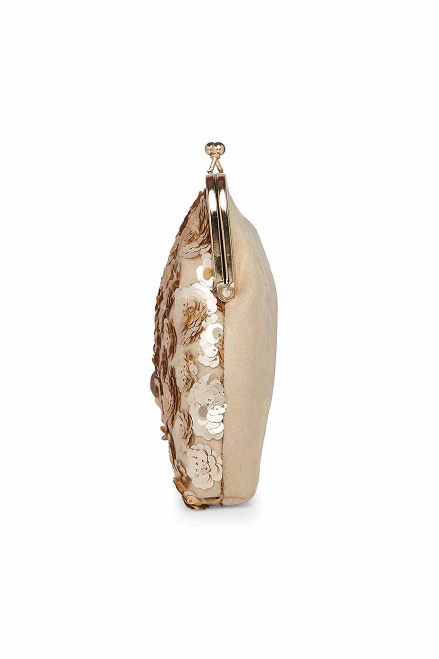 Gold Flowers Pouch Clutch