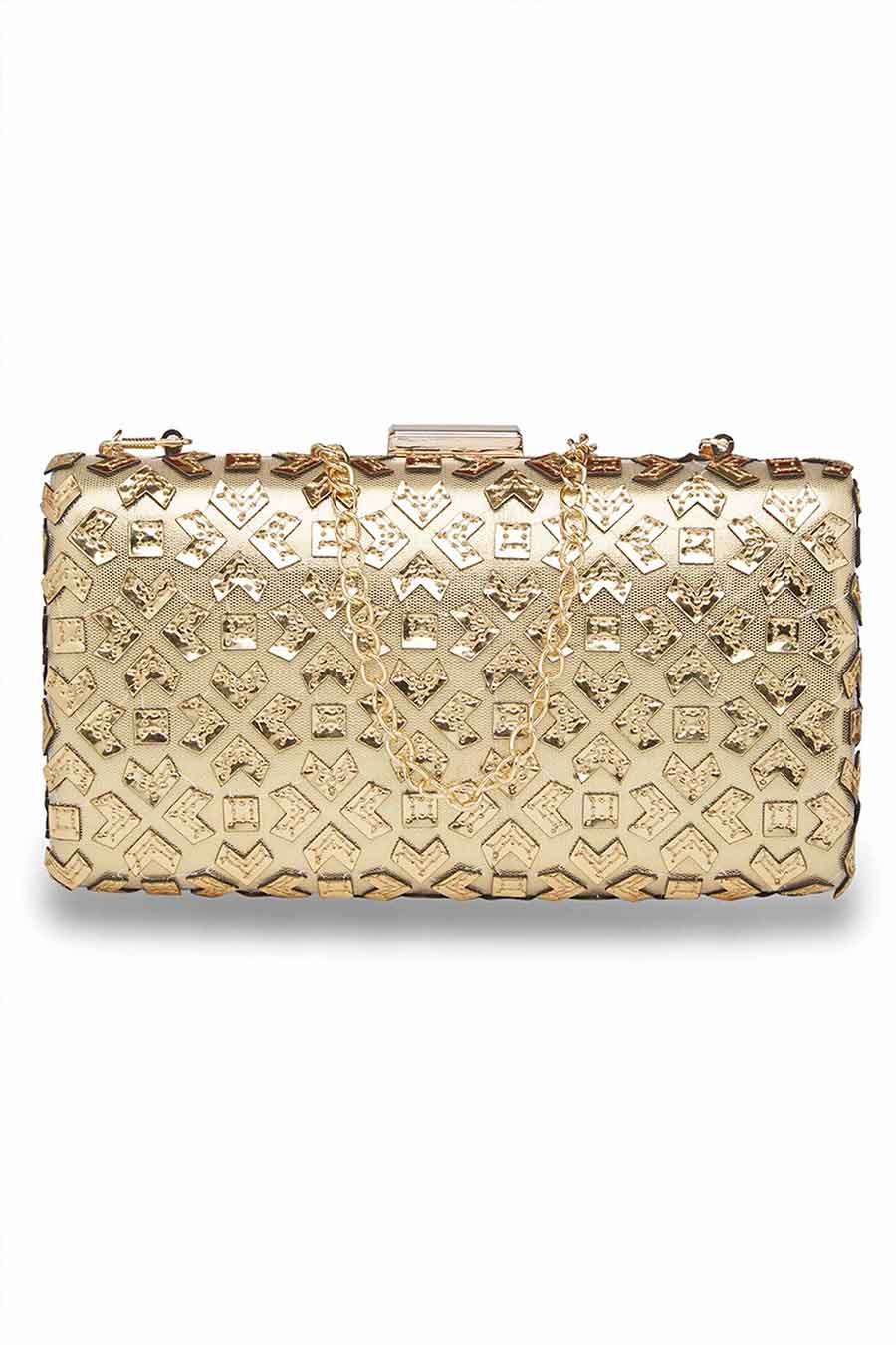 Leather Cutwork Embroidery Clutch