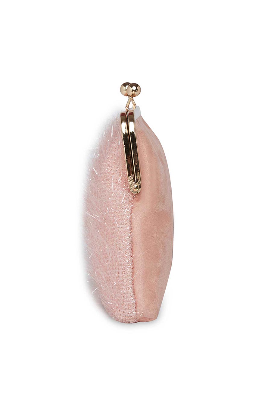 Pink & Silver Fringe Pouch Clutch