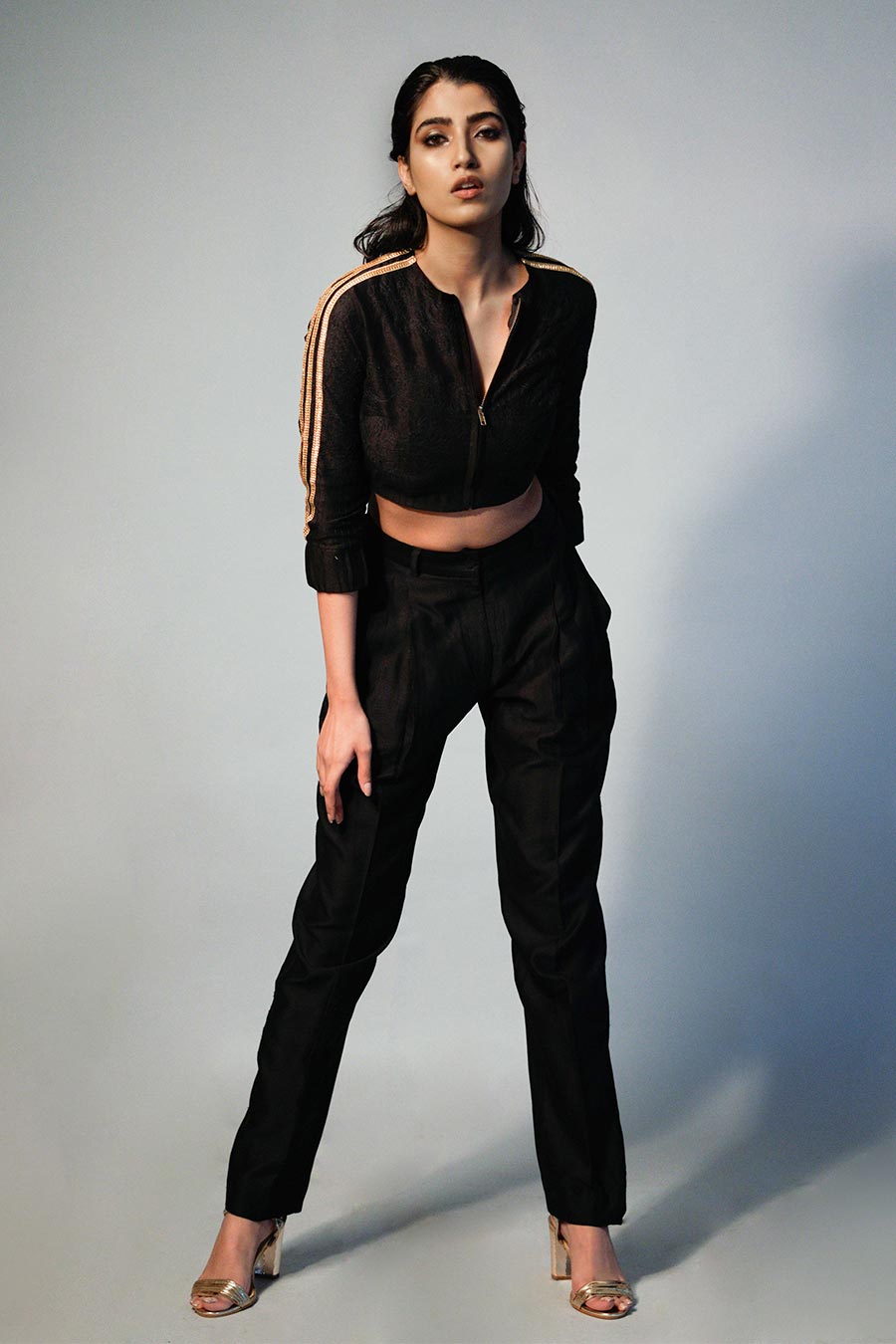 Black Doe Tonal Embroidered Top