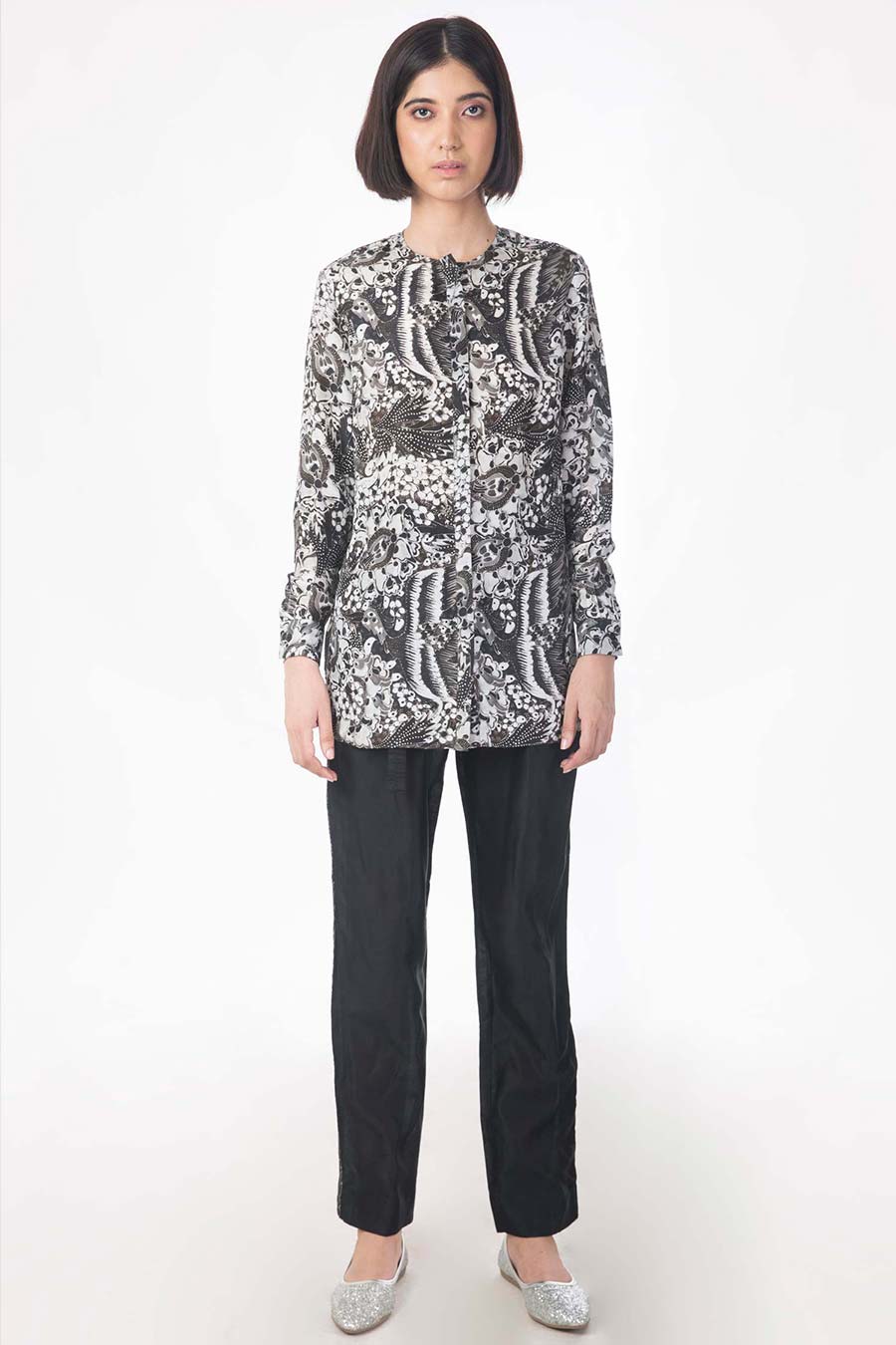 Black & White Monotone Printed Shirt