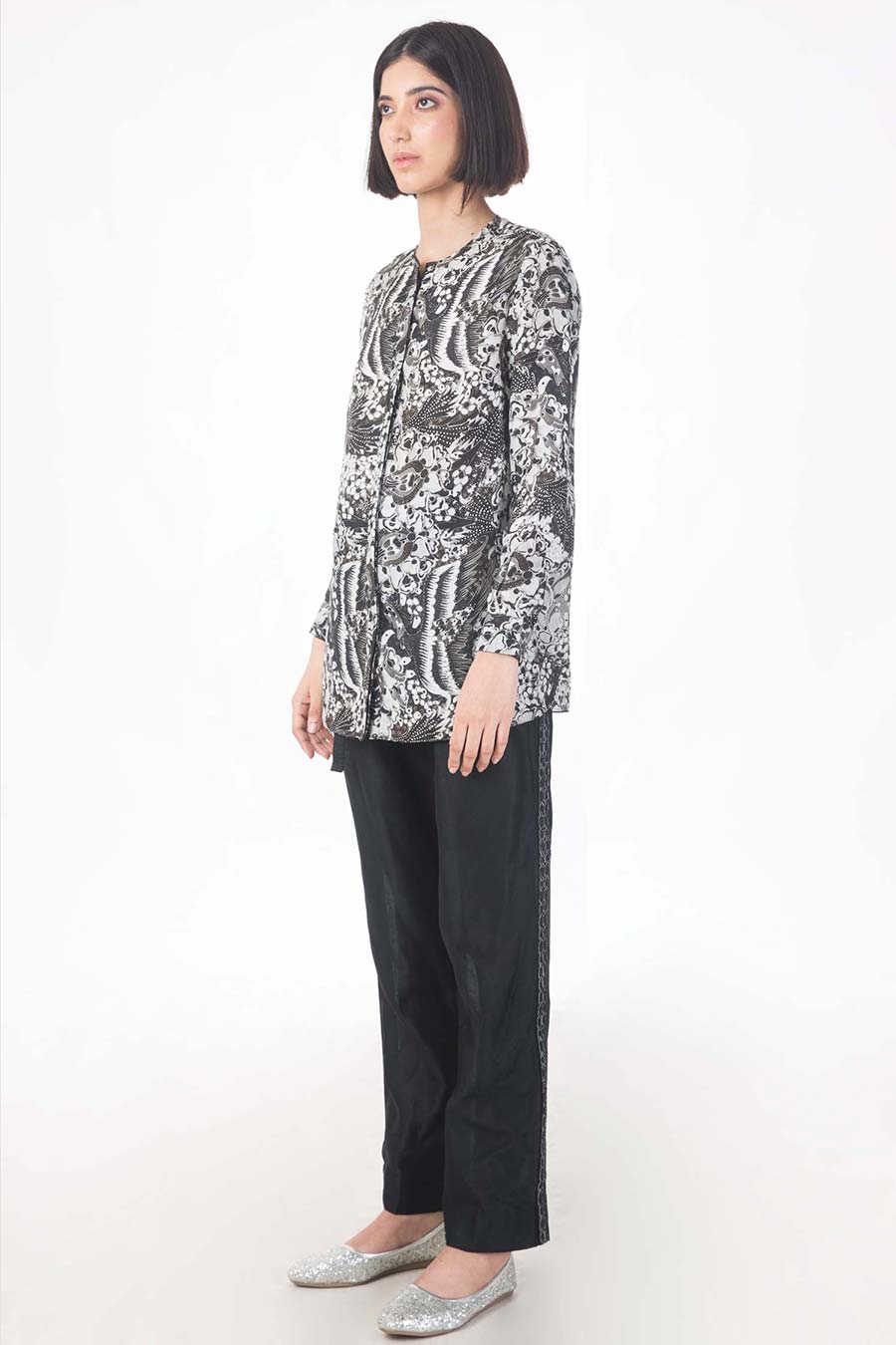Black & White Monotone Printed Shirt