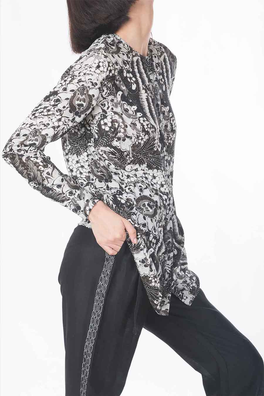 Black & White Monotone Printed Shirt