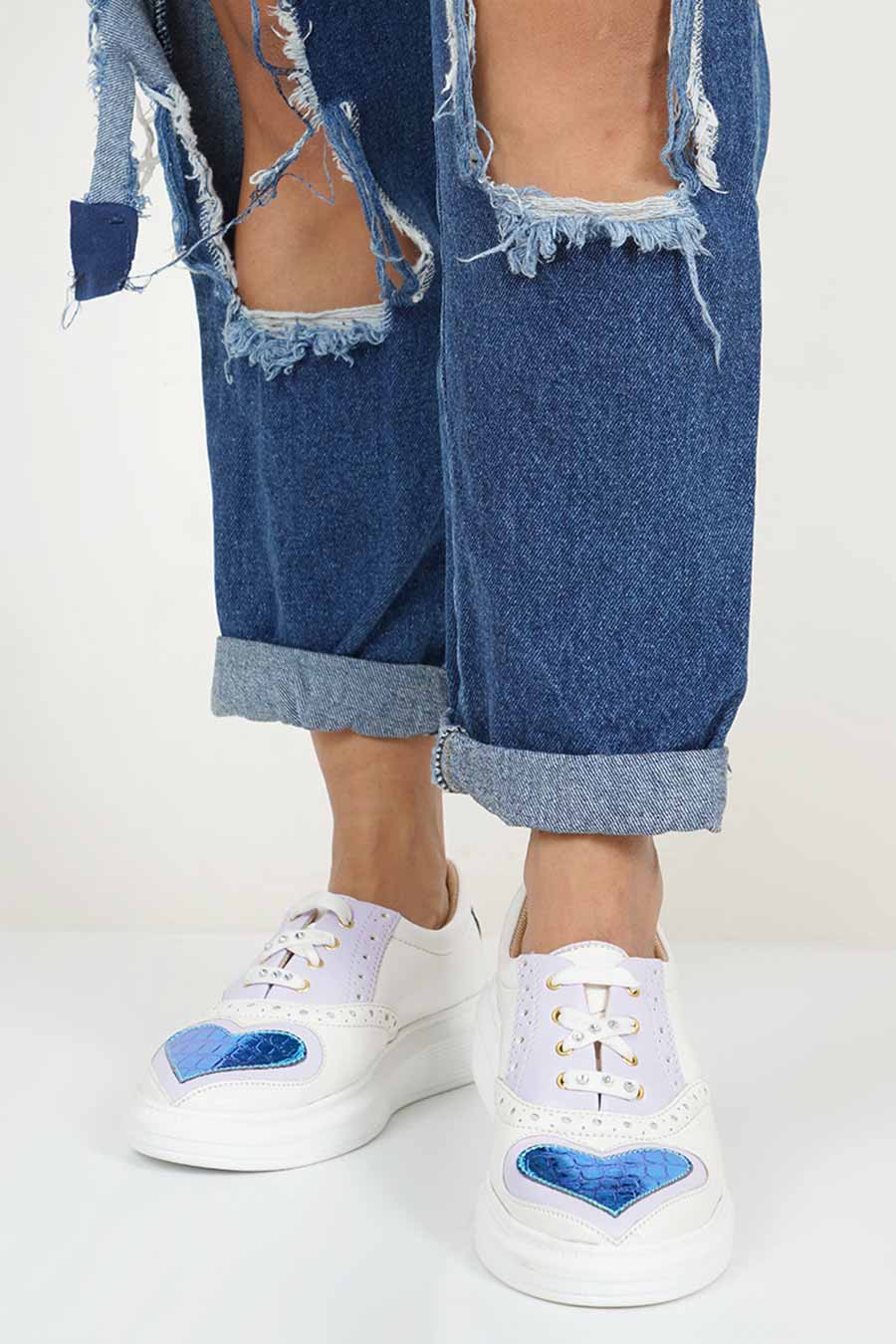White Unicorn Heart Sneakers