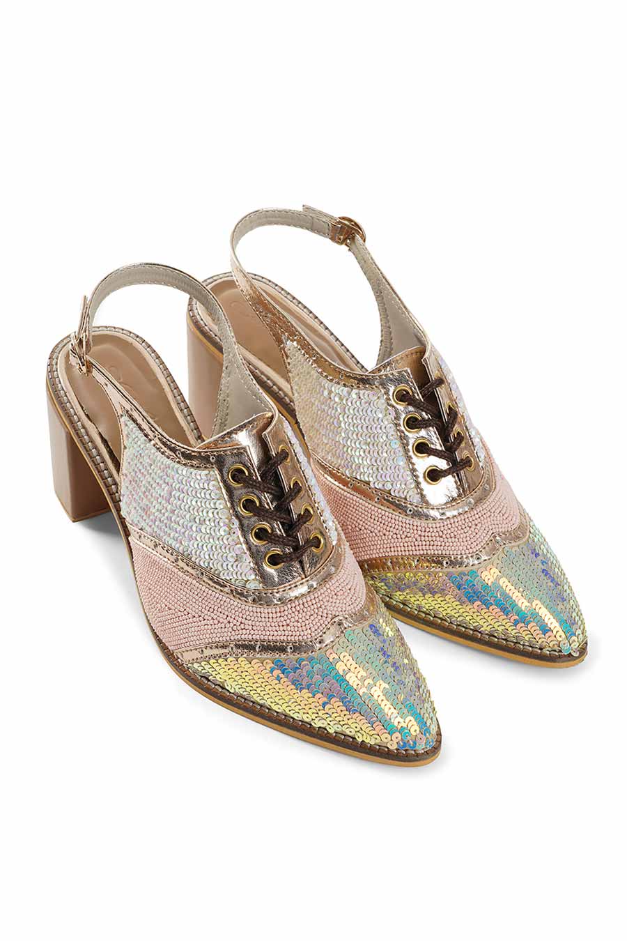Bella Sequin & Bead Embellished Heels
