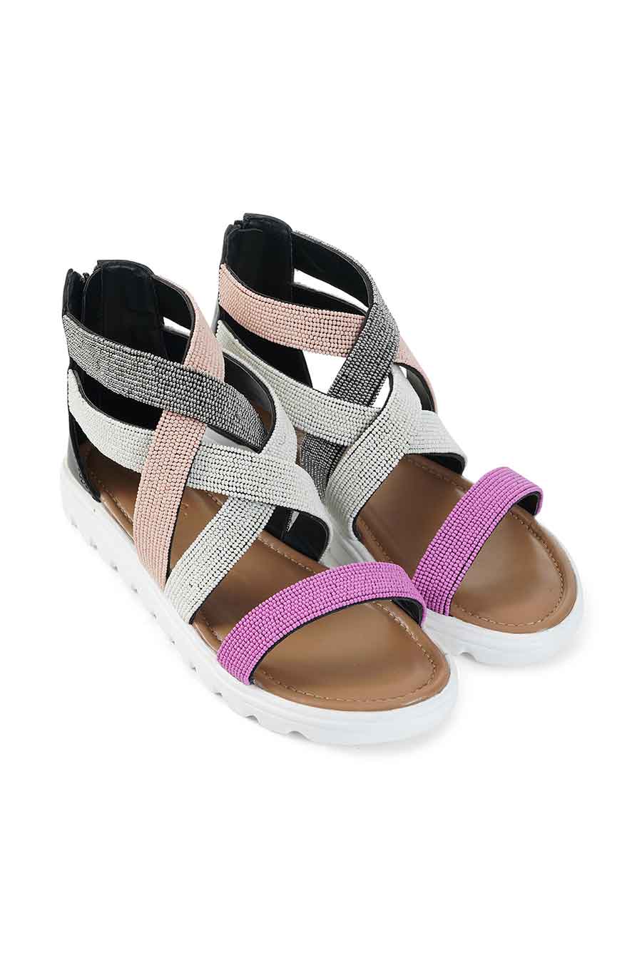 Kourtney Multicolour Embroidered Flatforms