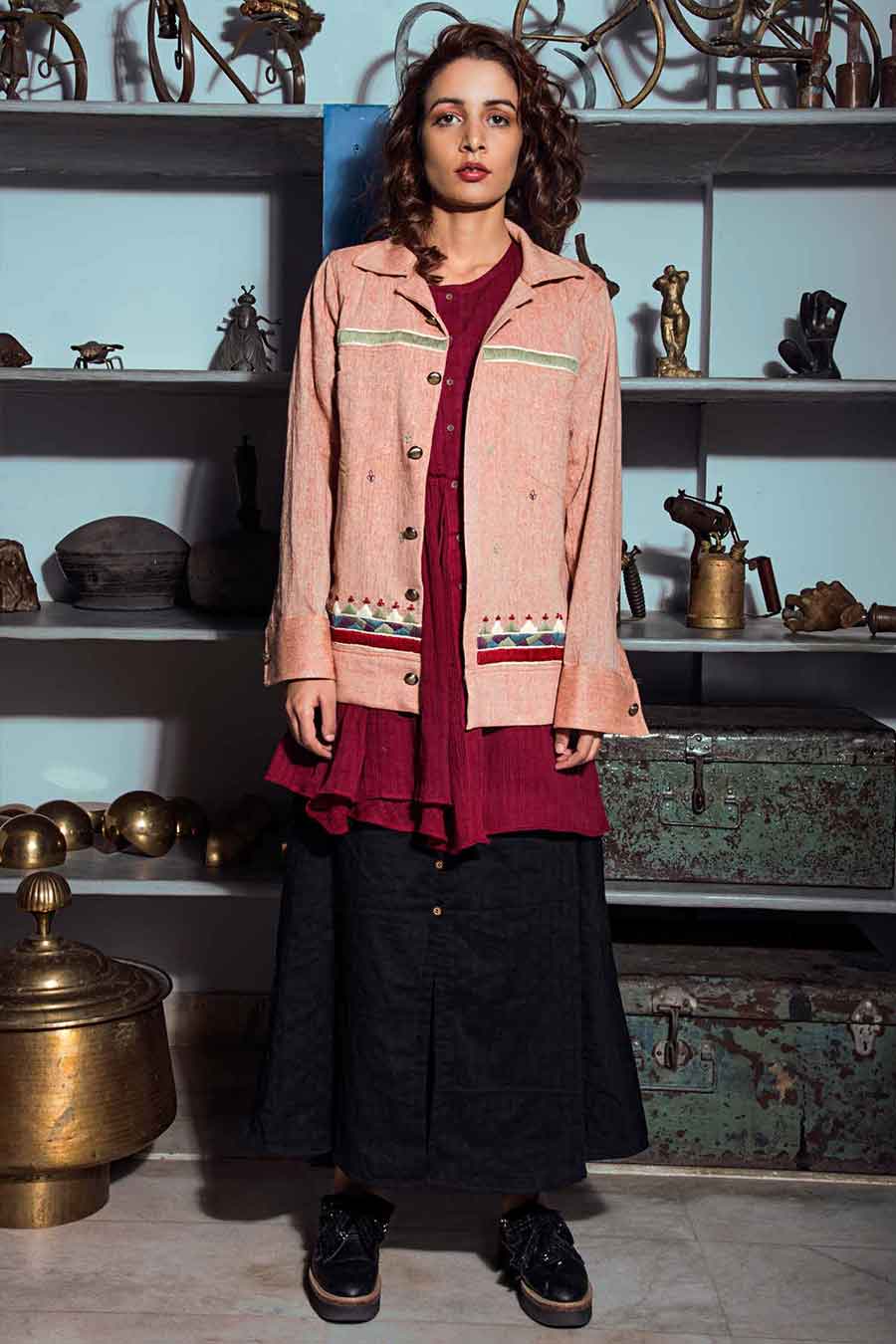 Handloom Cotton Bomber Handmade Jacket