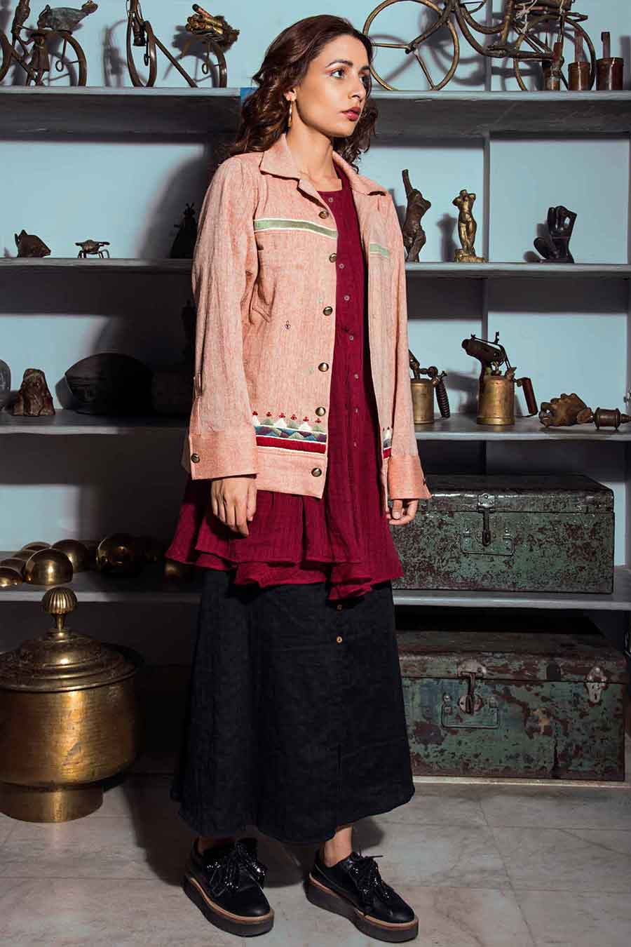 Handloom Cotton Bomber Handmade Jacket