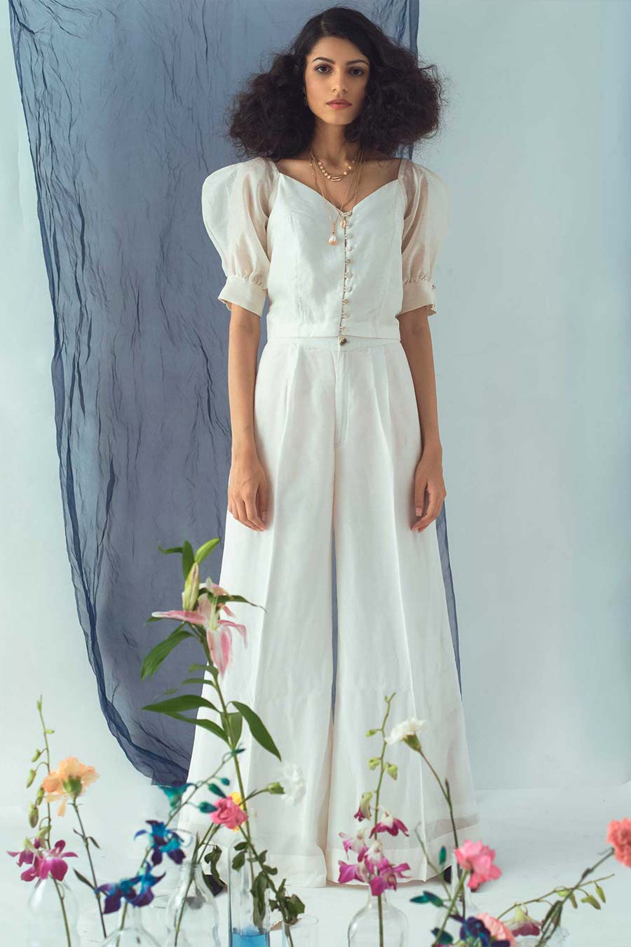 Silk Pearl White Crop Top