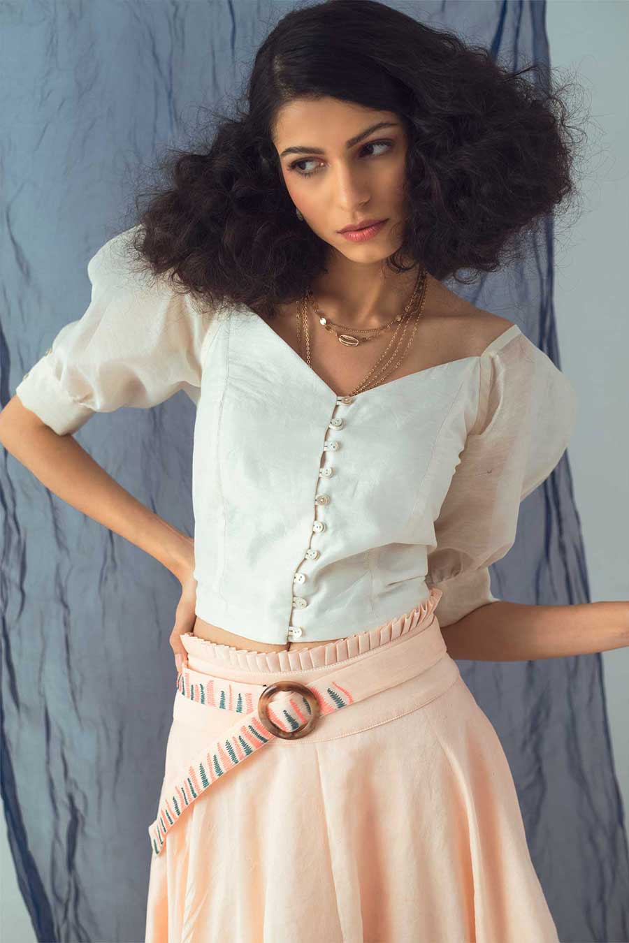 Silk Pearl White Crop Top