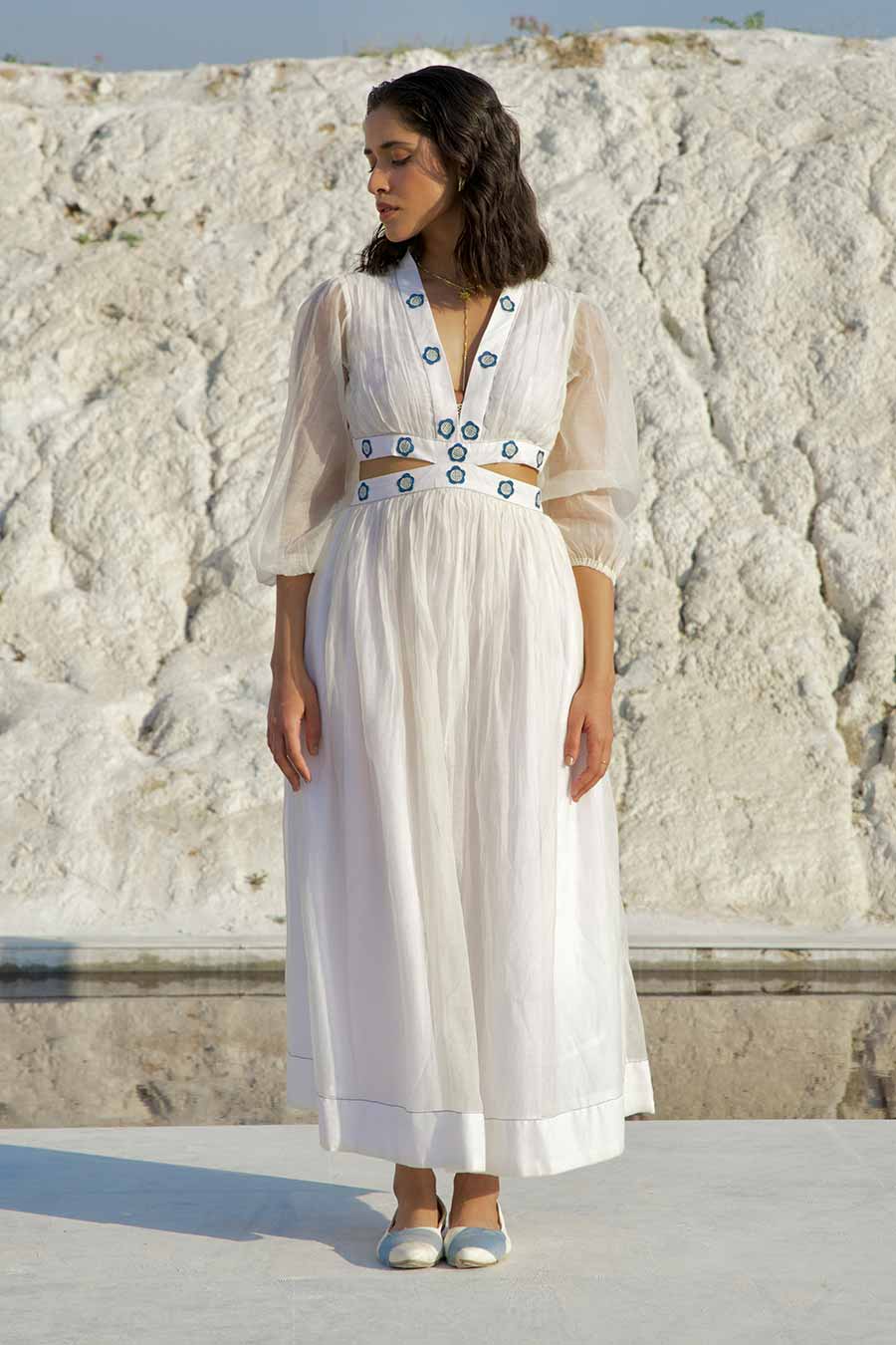 White Embroidered Dress