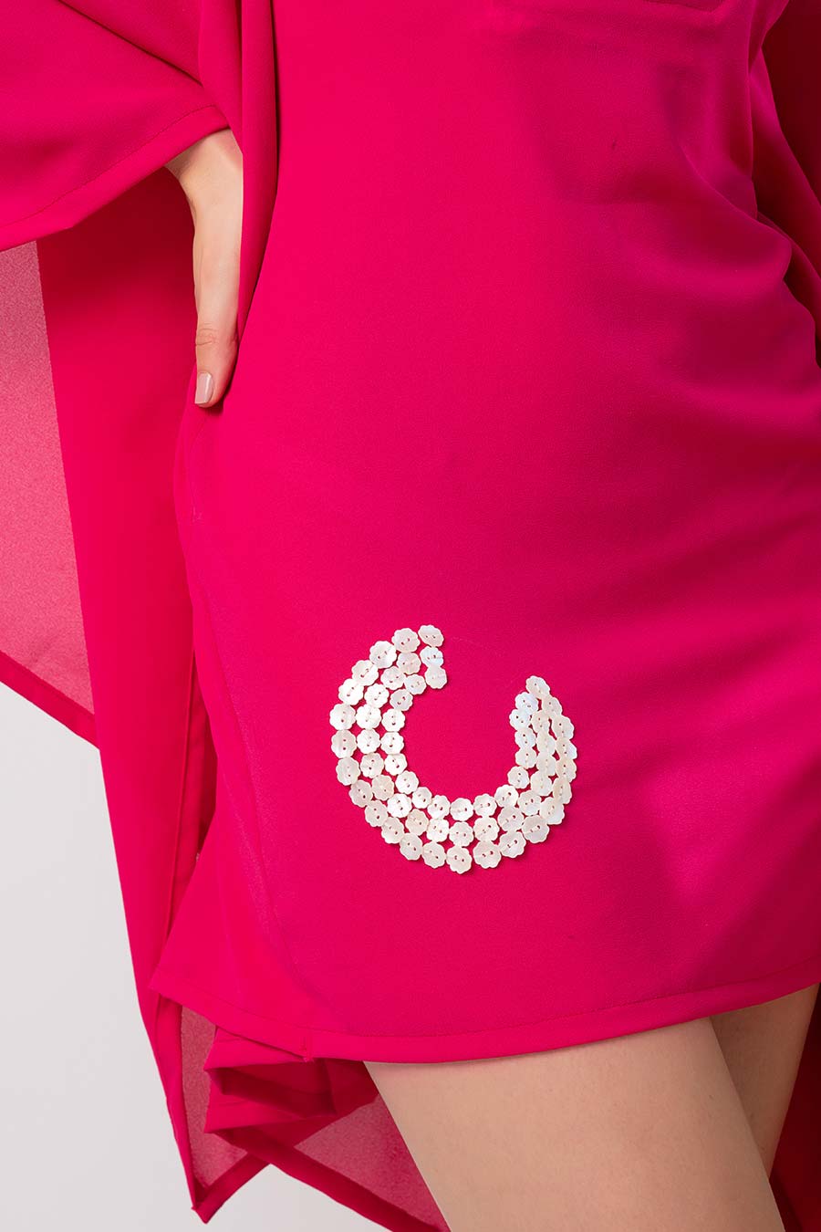 Pink Embroidered Flowy Dress