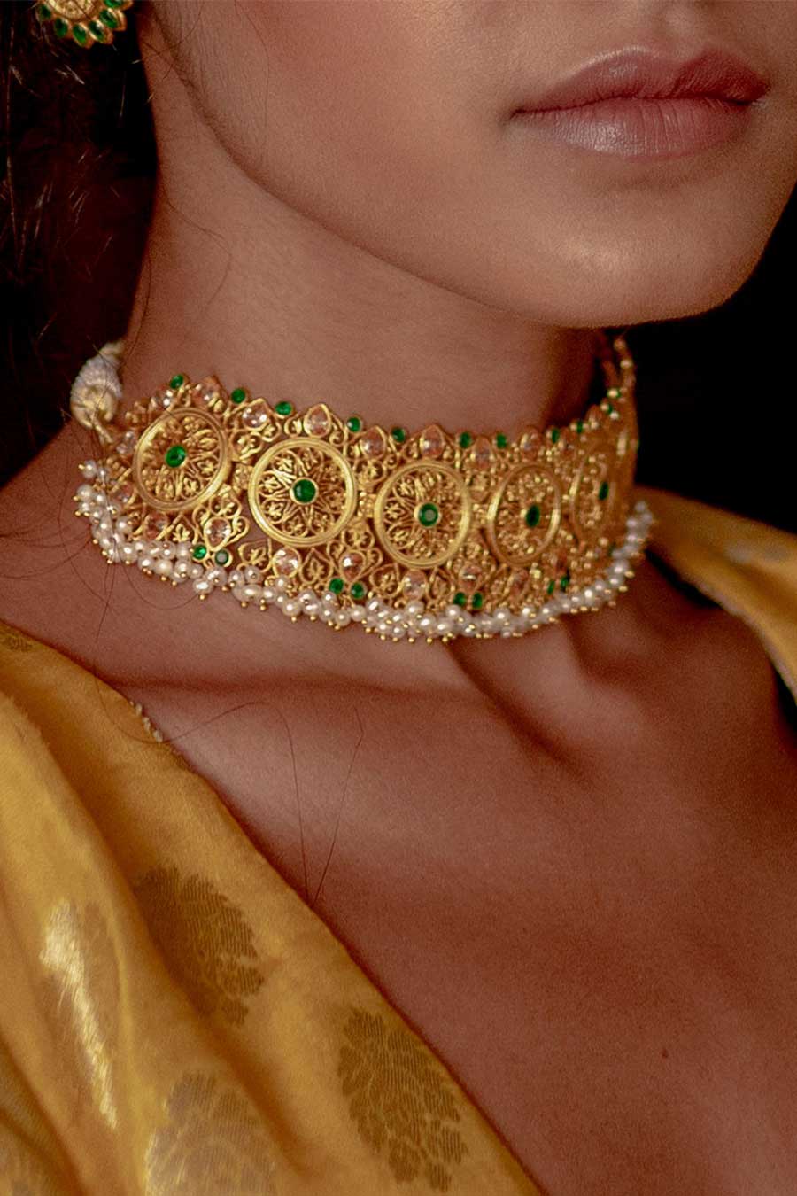 Jharoka Gold Plated Choker Necklace