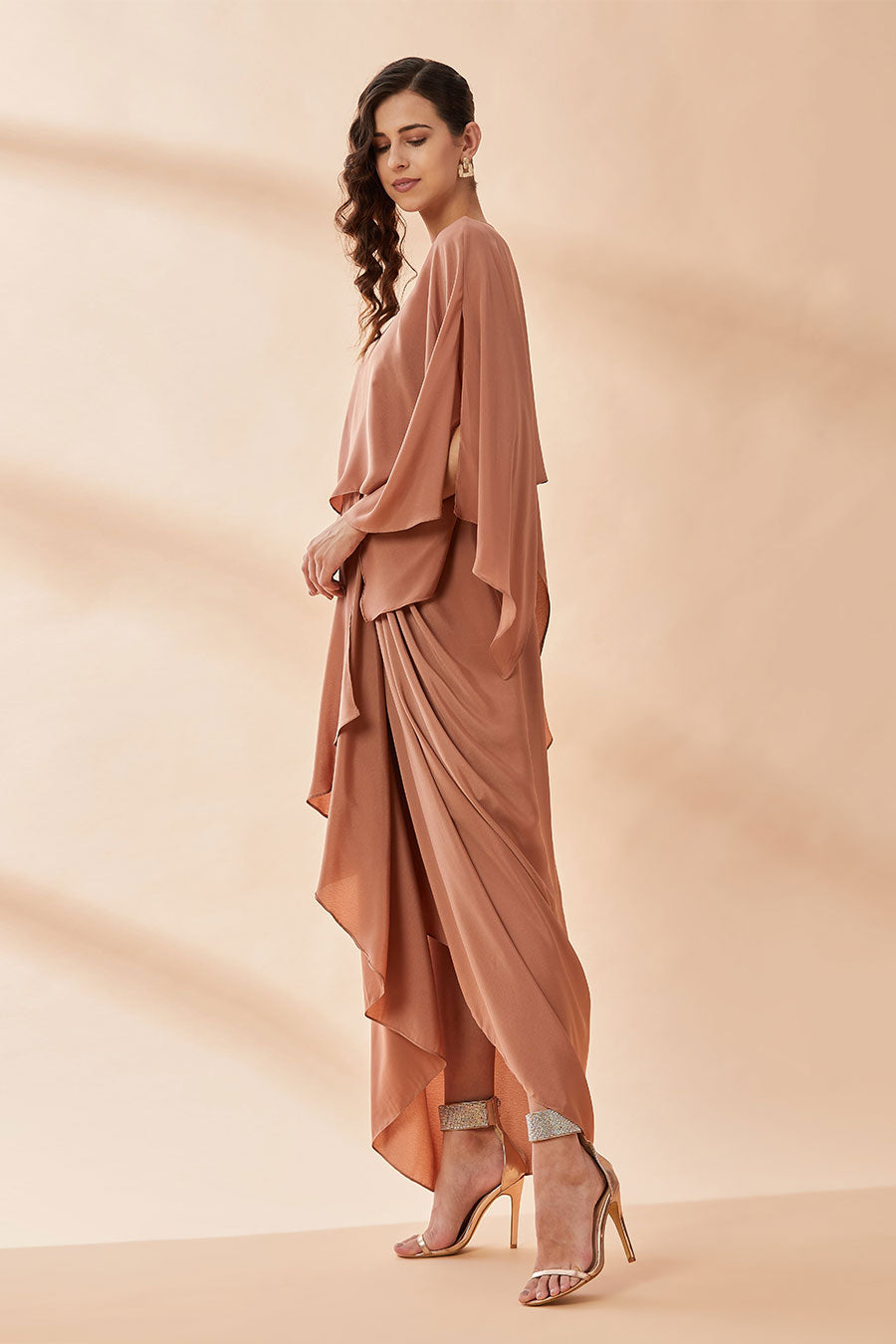 Molten One Shoulder Drape Dress