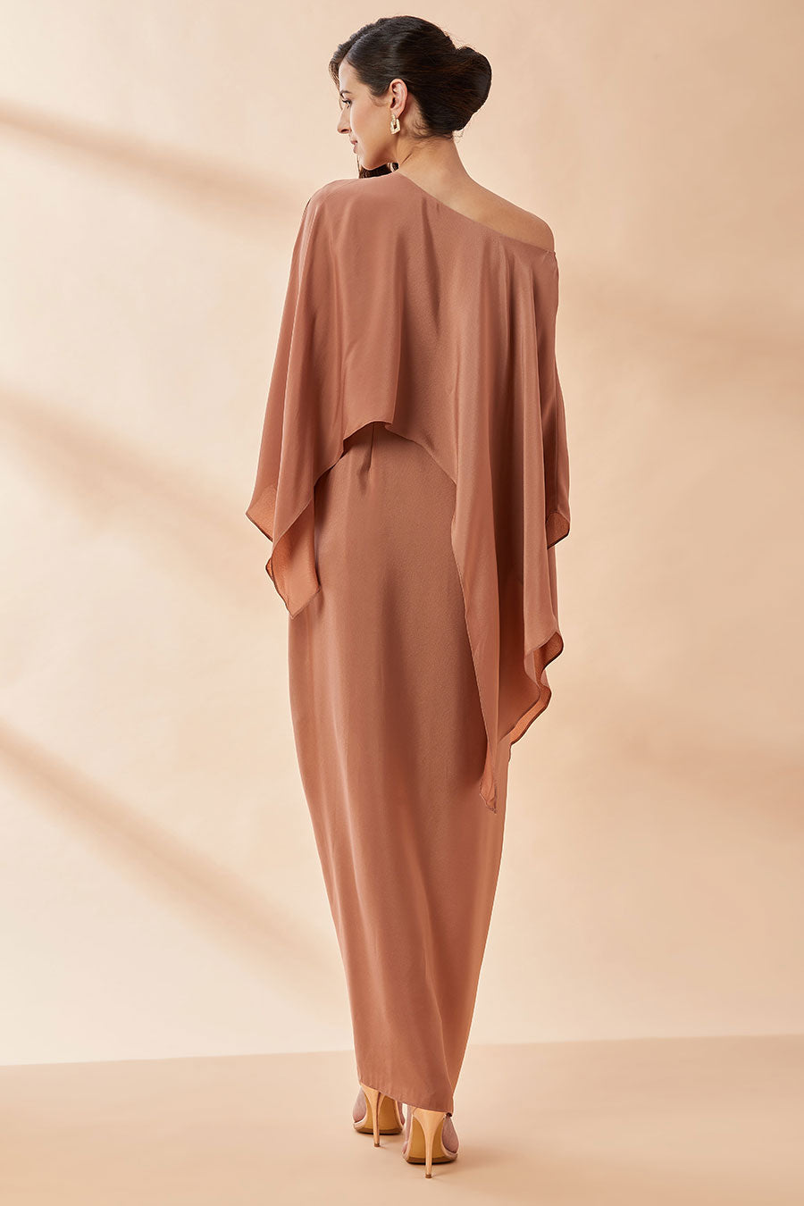 Molten One Shoulder Drape Dress