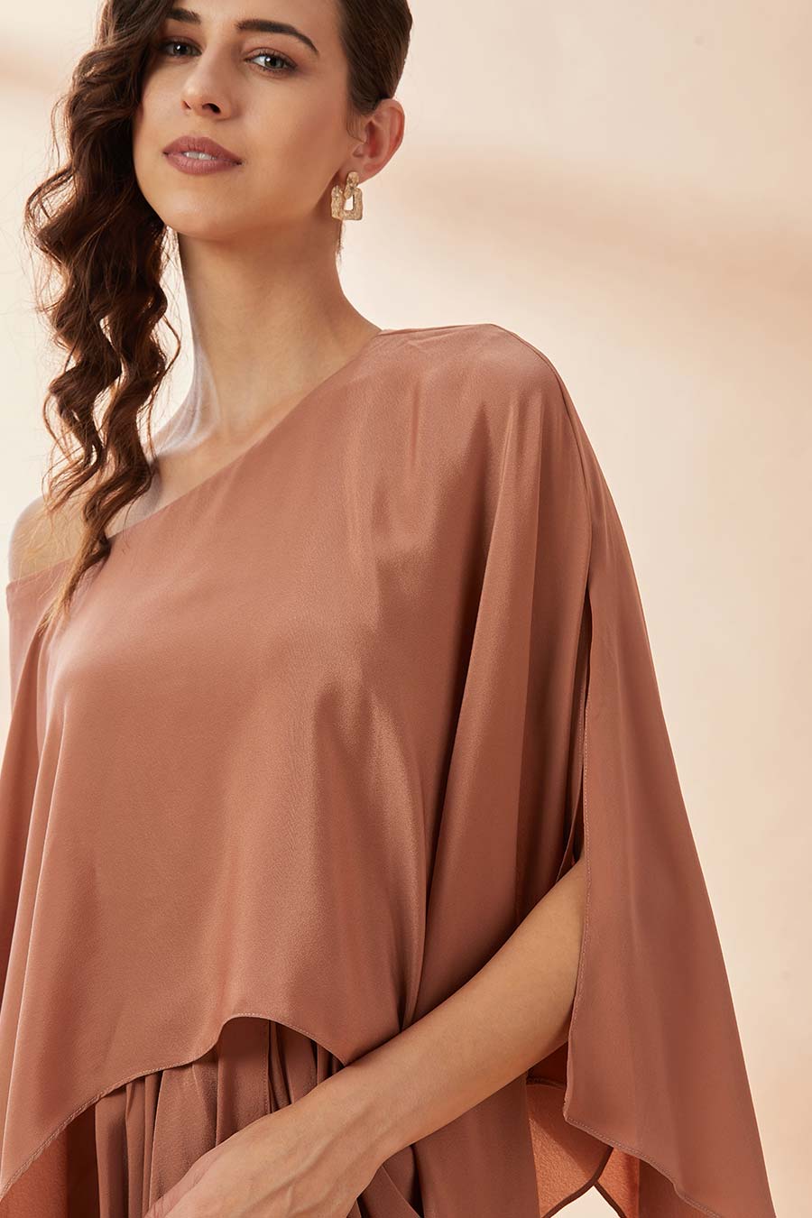 Molten One Shoulder Drape Dress
