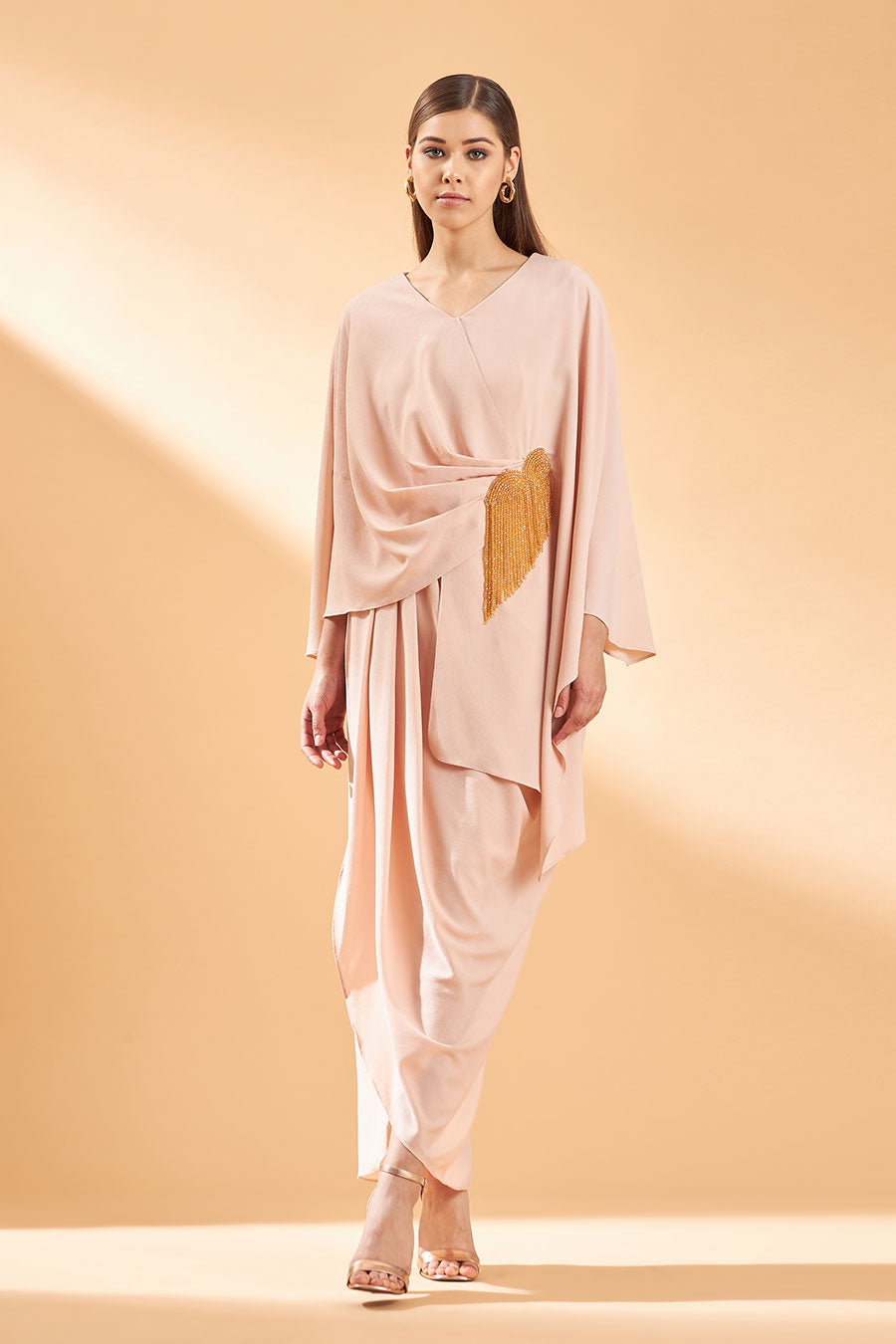 Peach sales fringe dress