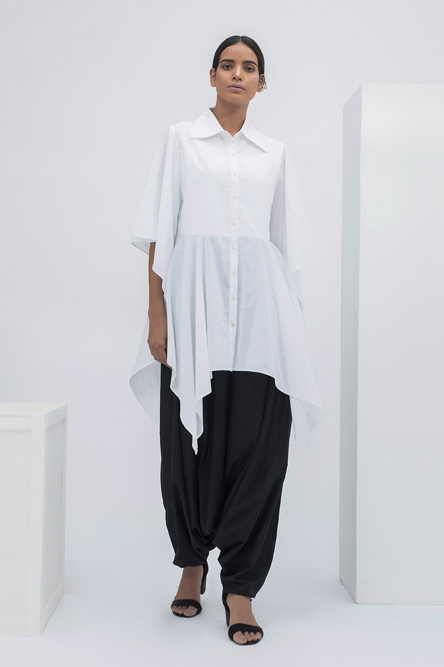 White Flared Lounge Shirt