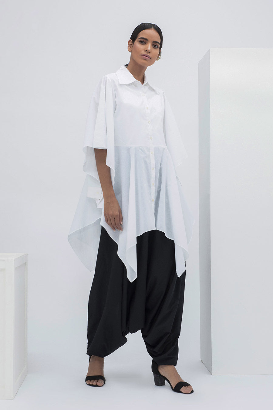 White Flared Lounge Shirt