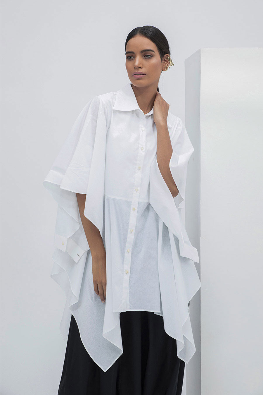 White Flared Lounge Shirt